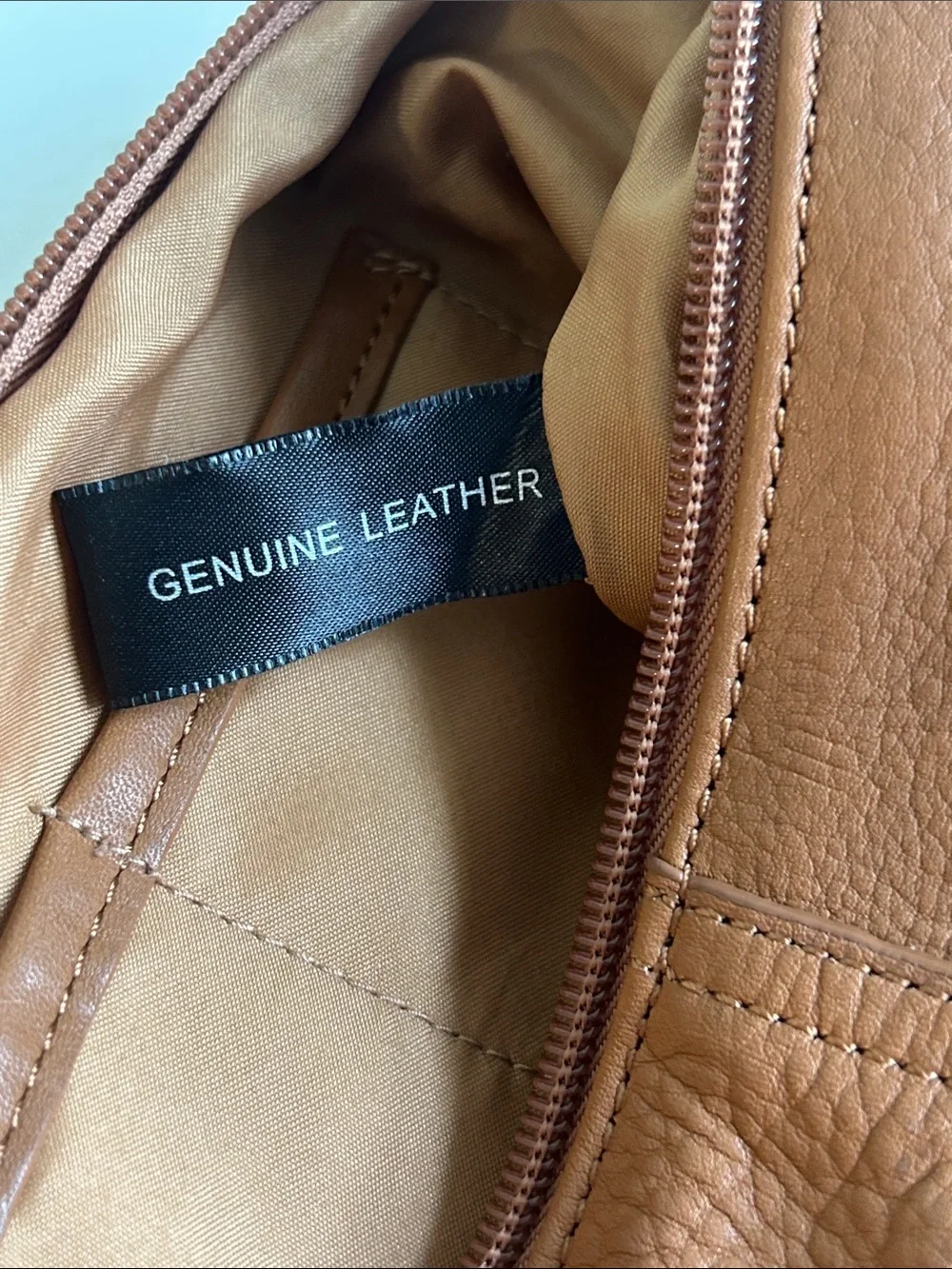 NWT Gianni Bernini Leather Hobo Shoulder Bag in Camel Tan